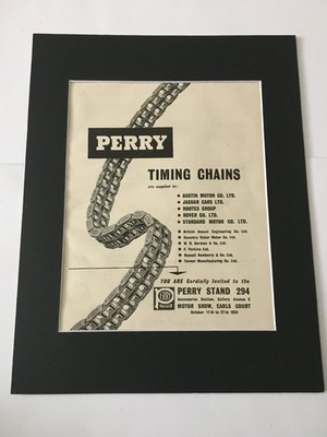 PERRY STEUERKETTEN - 1956 montiert Original Werbung 14x11 Zoll
