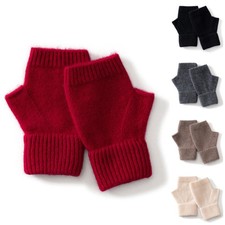 Unisex Thermal Fingerless Gloves Solid Knitted Warm Winter Half Finger Mittens