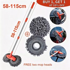 115cm Telescopic Adjustable Long Handle Car Wash Brush Mop Vehicle Cleaning Tool