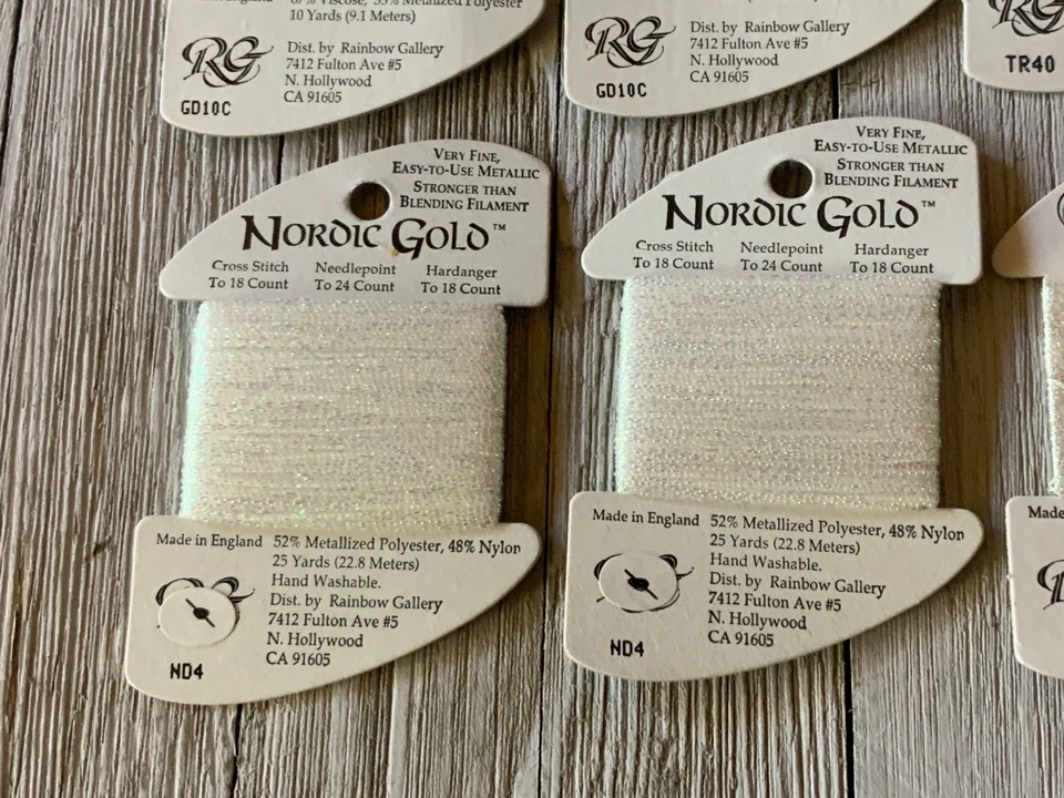 Lot of 6 Needlepoint/Embroidery THREAD RAINBOW GALLERY Nordic , Gold, Treasure - Image 2 of 4