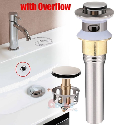 #ad Pop Up Anti Clog Bathroom Sink Pop Up Drain Stopper with Hair Catcher amp; Overflow $12.19