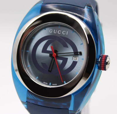 Brand New Gucci YA137104 Sync 46 MM XXL Watch BLUE