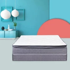 10 Inch Foam Encased Mattress with 8 Inch Box Spring and 2-Inch Pillow Top, Rela