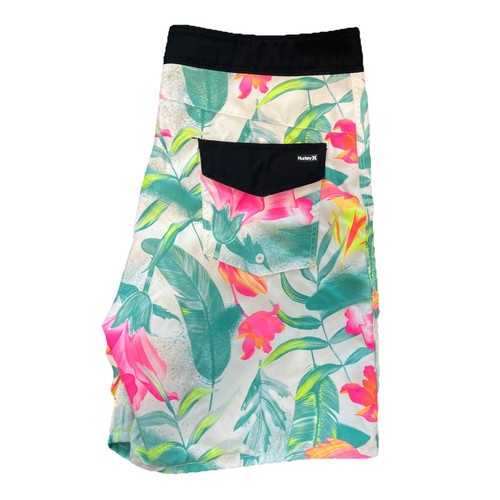 HURLEY Board Shorts Boys Sz 14/27 Multi-Colored Floral Swim Trunks Beach Surf - Picture 8 of 12
