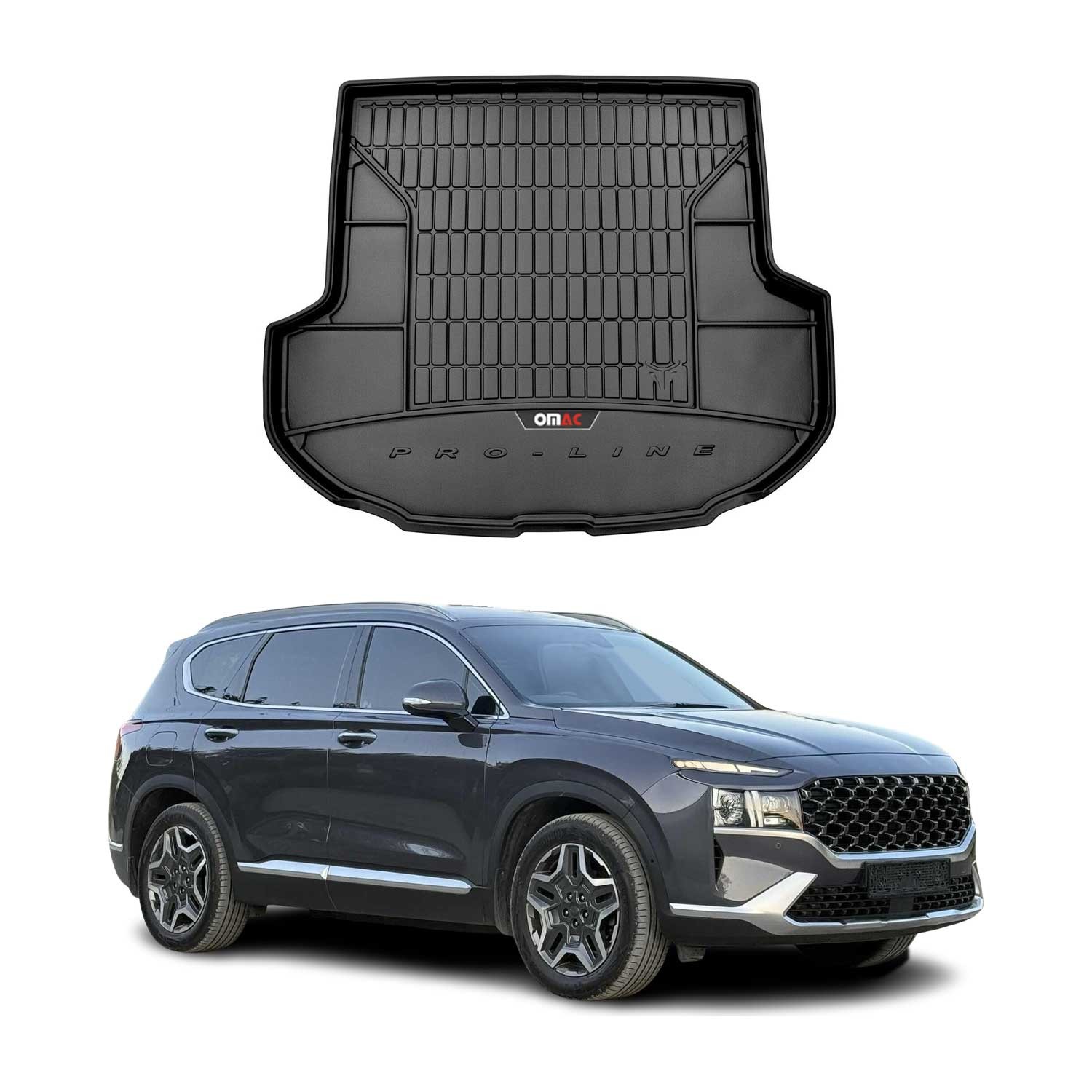 Tapis de coffre pour Hyundai Santa Fe 2019-2023 haut de gamme TPE noir