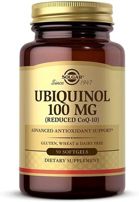 Solgar Ubiquinol 100mg 50 Weichkapseln Nahrungsergänzung Zucker Salz Stärkefrei