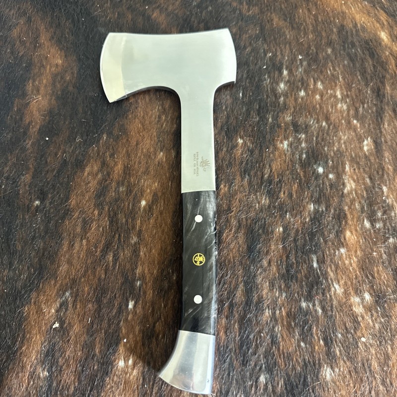 970 Blade Works Hand Made Hand Forged Steel hatchet  With Sheath