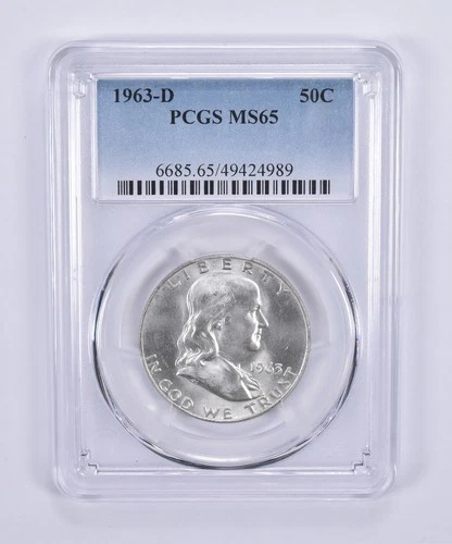 1963-D Franklin Half Dollar MS65 PCGS Blue Label *7162