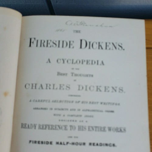 Antique 1800s The Fireside Dickens Cyclopedia Of Best Thoughts 1883 Gold Trim - Picture 7 of 11