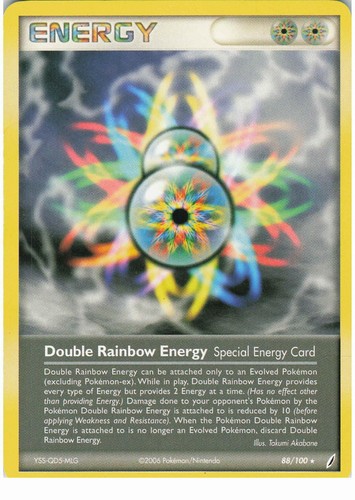 Double Rainbow Energy 88/100 Rare Crystal Guardians Pokemon Moderately Played