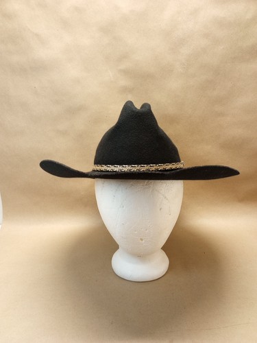 Vintage MHT Cowboy Hat Size 7 Black Western wool USA Master Hatters Of Texas