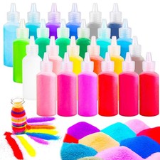 Niurewan 24 PCS Art Sand,1.25oz Bottles,DIY Sand Arts and Small, 24 Colors
