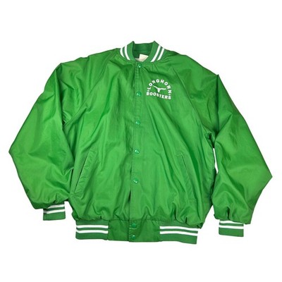 Vintage Auburn Sportswear Longhorn Boosters Green Nylon Varsity Jacket Mens L