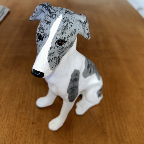 1993 Whippet Dog Figurine Ceramic Signed T.C. Schoch Lifelike Realistic #105