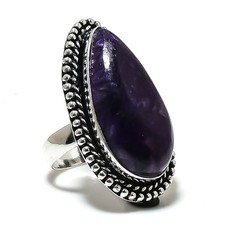 Russian Charoite Gemstone Handmade 925 Sterling Silver Jewelry Ring Size 7 S918