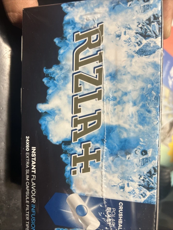 Rizla Polar Blast Extra Slim Crush Ball Filter Tips whole sealed box of 24✖️60  - Image 2 of 3