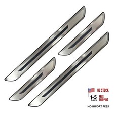 4PCS Car Door Sill Protector, Stainless Steel Anti-Scratch Door silver