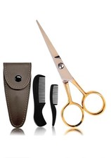 Personal Grooming Scissors Mustache Beard Ear Nose Hair Trimming Shears Comb Set