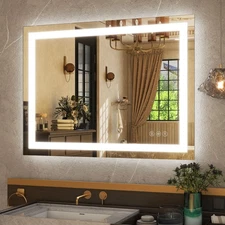 LED Bathroom Mirror - 26"x38" Anti-Fog Lighted Wall Mirrors with Memory Funct...