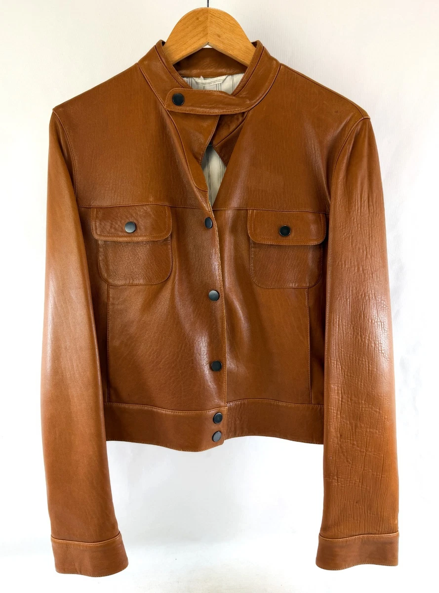 Giorgio Armani Leather Outer Shell Brown Coats, Jackets & Vests