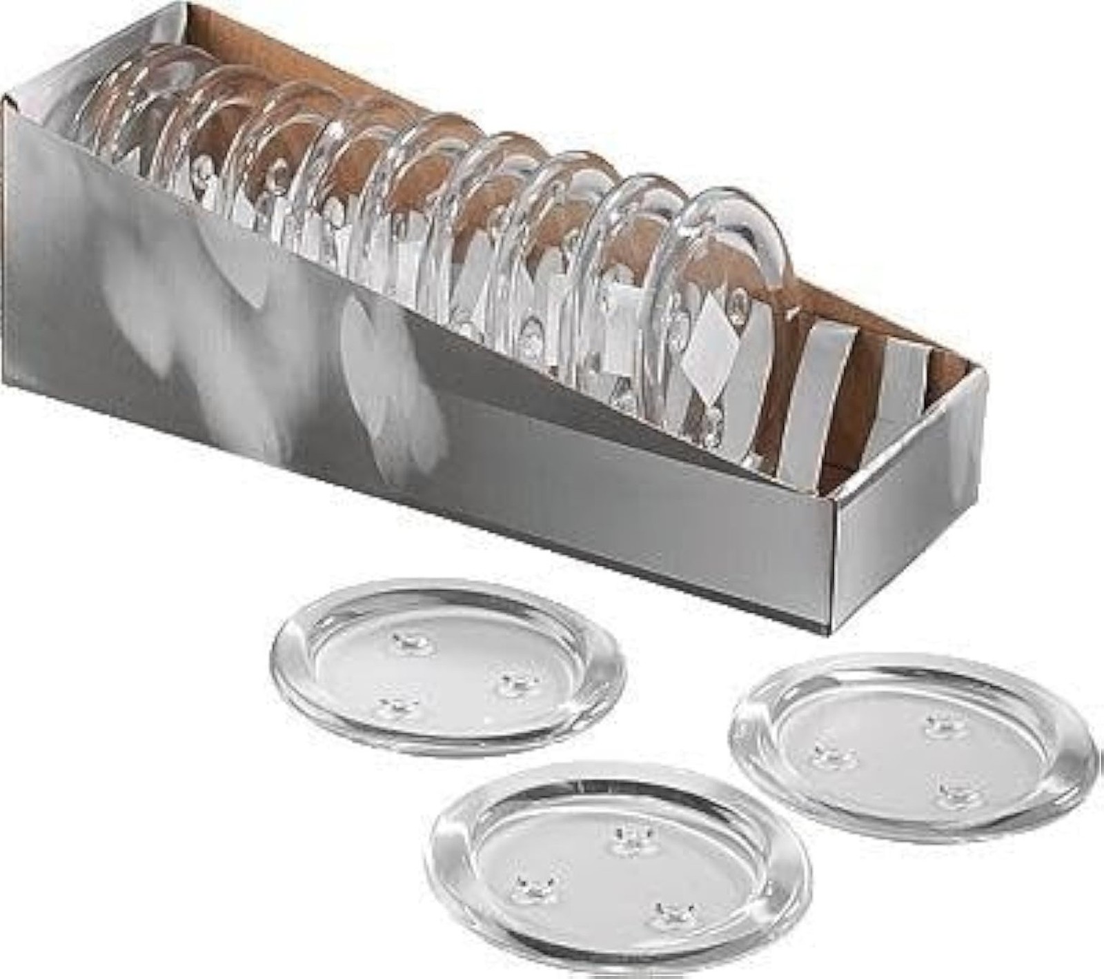 12 Pack Clear Transparent Candle Plate, Round Glass Candle H