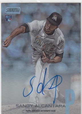 Sandy Alcantara Marlins 2018 Stadium Club #SCA-SA Auto RC Foil 10/10 ZF