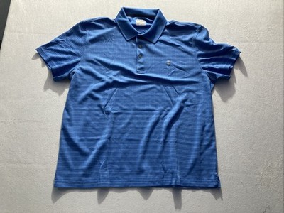 IZOD Mens Performance Golf Polo Shirt XL Blue White Striped