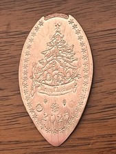Merry Christmas 2025 Elongated Cent. Pressed Penny Rolled On Copper Cent
