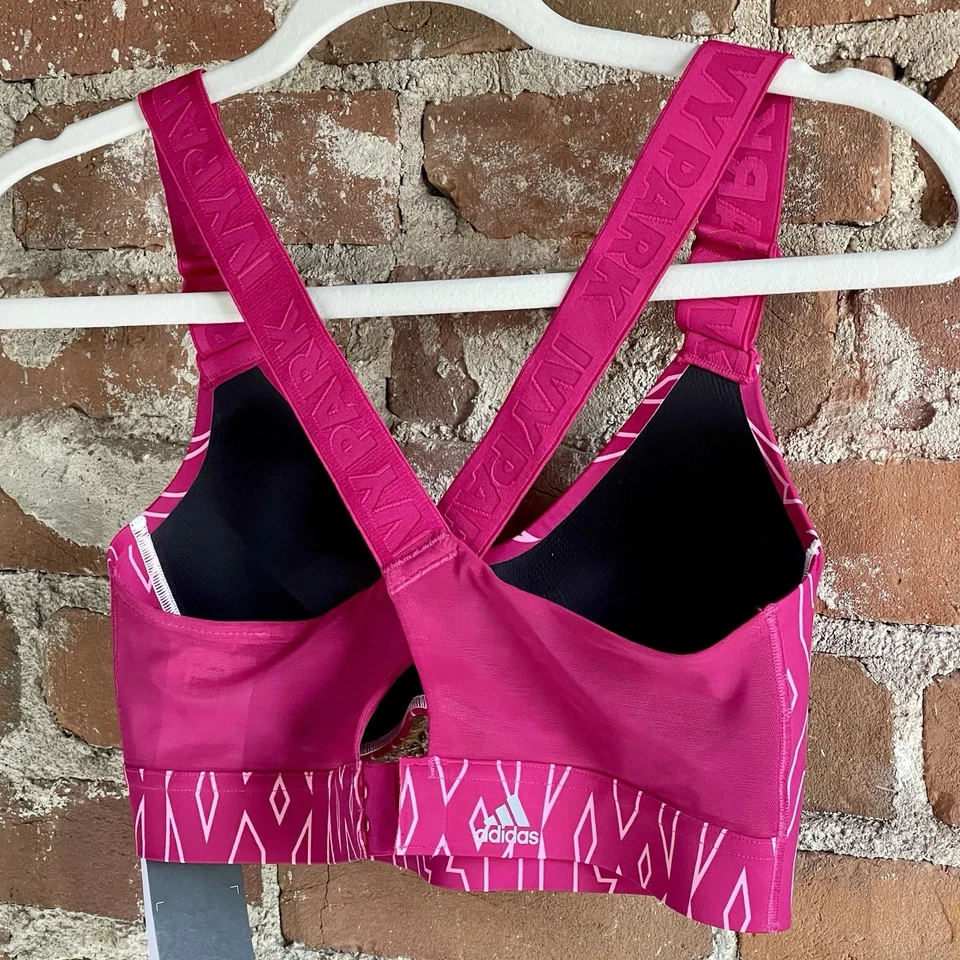 Sujetador Ivy Park Adidas Colección Icy ROSA Monograma Espalda Corredora Pequeño BEYONCE Foto 3 de 4