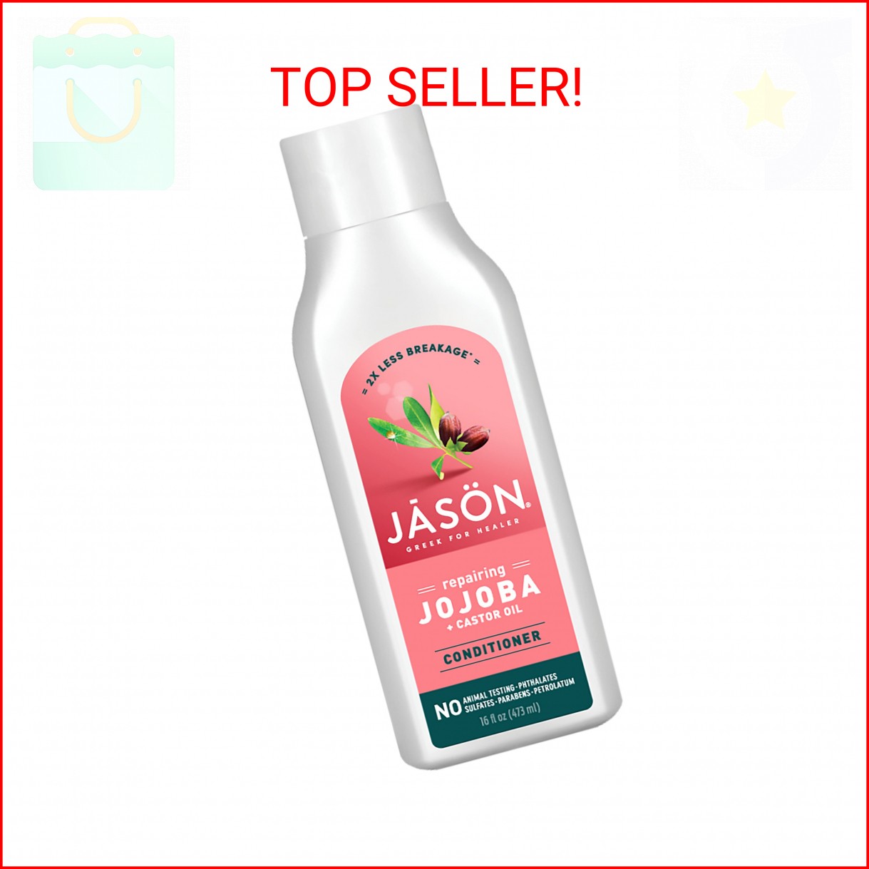 Jason Natural Jojoba Conditioner 16 FL Oz for Healthy Hair-image