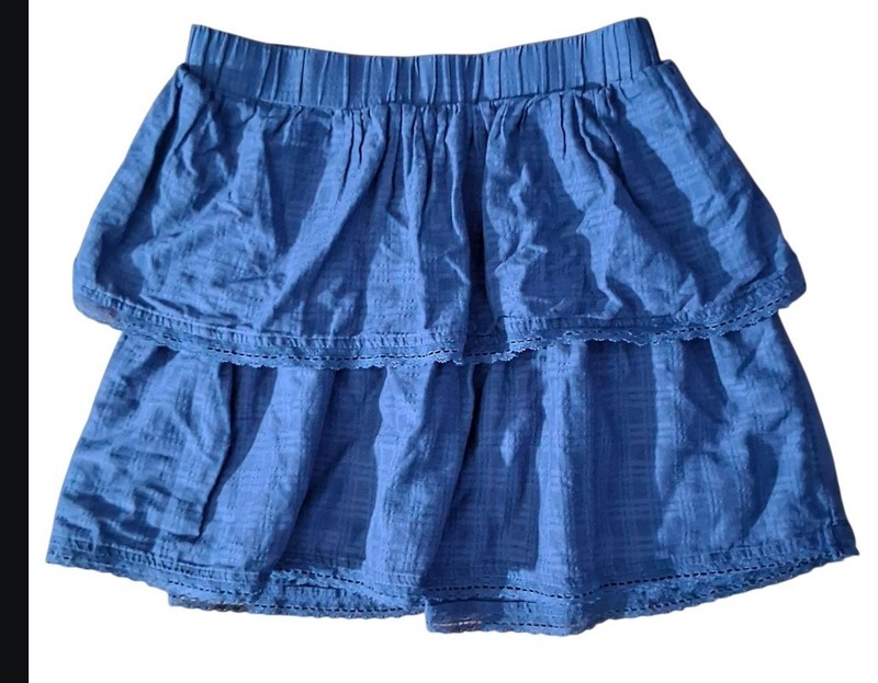SO Blue Crinkle Cotton Skirt Size S