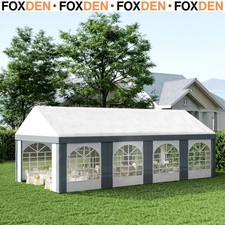 8m x 4m Marquee Gazebo with Sides, Level 4 Wind Protection & Waterproof, Grey