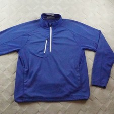 Zero Restriction Tour Series Jacket Mens Large Solid Blue 1/4th Zip