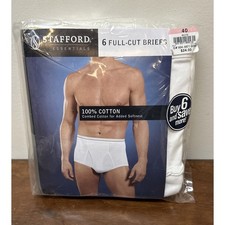 Vtg 6 pack Stafford JCPenney Full Cut Cotton Underwear Briefs Size 40 NEW NOS