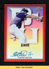 2020 Leaf Perfect Game All-American Classic Metal 1/1 Carter Holton Auto 13u1