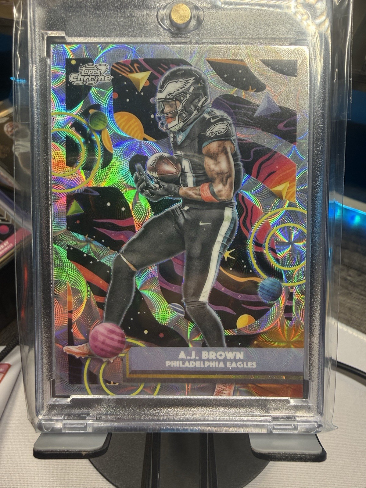 2025 Topps Chrome A.J. Brown #80 Nucleus Refractor Philadelphia Eagles