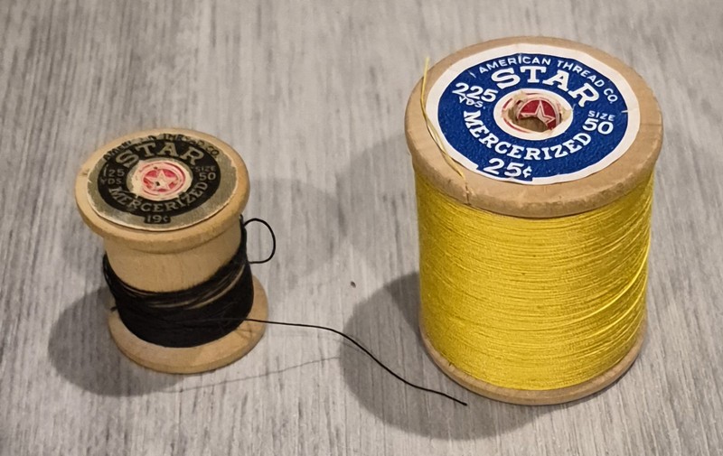 Lot Of 2 Vintage Star Brand Wooden Spools Of Thread