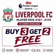 Topps Premier League 2026/27 Liverpool Player Pick #161-174 6 Cartes