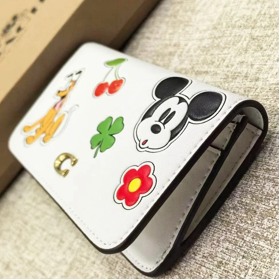 NEW【DISNEY X COACH】Essential Slim Card Case / Sticker Print