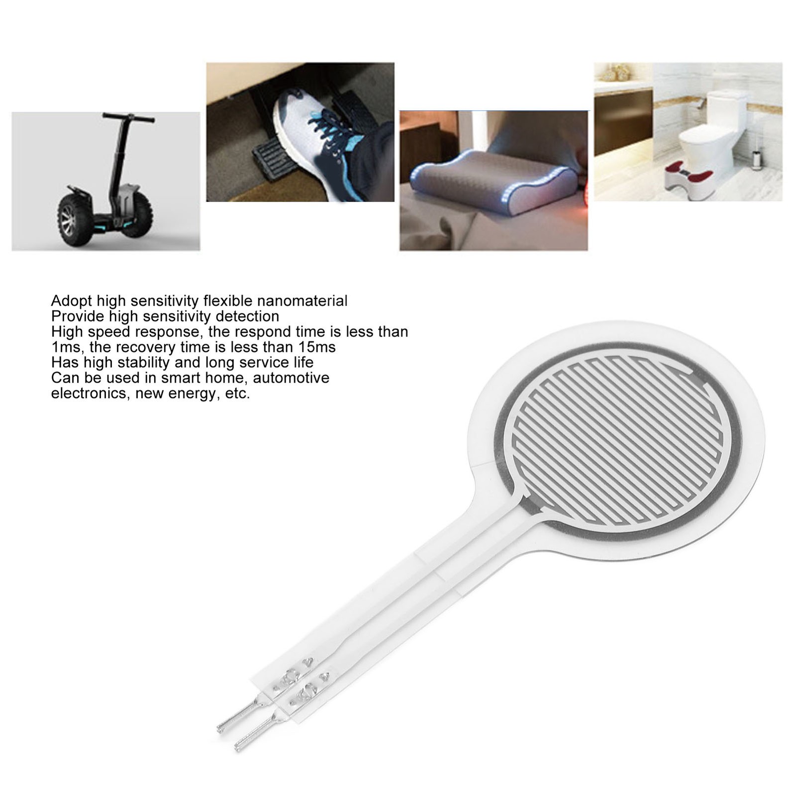 Thin Film Pressure Sensor 50KG High Sensitivity Quick Response Waterproof Flexib