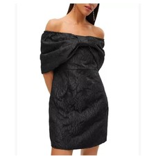 Vero Moda Black Bow Front Textured Mini Dress Size XL NWT