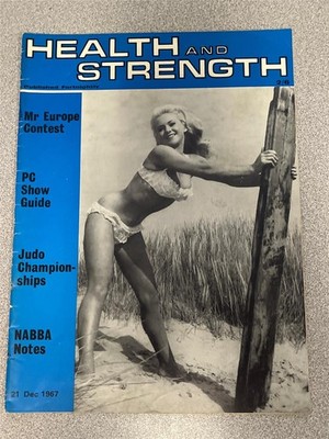 HEALTH AND STRENGTH bodybuilding muscle mag ELIZABETH LAMB/Arnold 12-67 (UK)