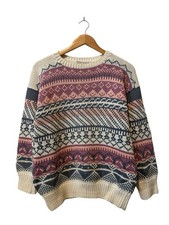 Vintage La Vicuna Knit Sweater Women s Medium Grandpa Grandma 90 s