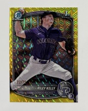 2025 Bowman Draft Chrome 1st Riley Kelly Yellow Geometric Refractor /75 Rockies