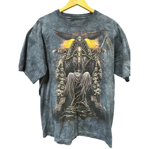 The Mountain Skullbone Grim Reaper T Shirt XL tie dye Y2K goth grunge vintage