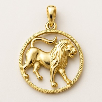 Anhänger 15mm Sternzeichen Löwe 9Kt GOLD