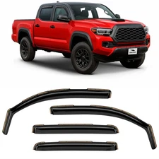 Sun Rain Visors Wind Rain Guard for 16-23 Toyota Tacoma Double Cab SHATTERPROOF