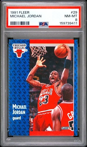 1991-92 FLEER 29 MICHAEL JORDAN PSA 8