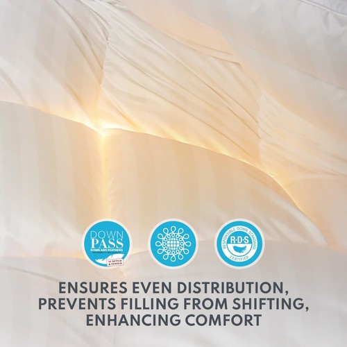 Down Fiber Feather Comforter Queen Size - All Season Hotel Duvet Insert, Medi... - Picture 5 of 10