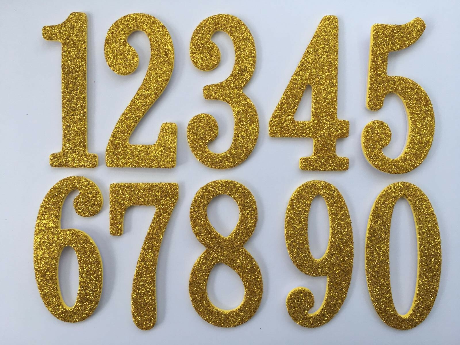 Gold Numbers Glitter Large Shapes Crafts Die Cuts eBay